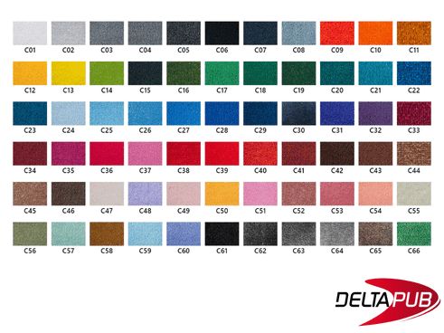 Nuancier officiel de 66 couleurs pour la personnalisation des tapis d'entrée r-PET.